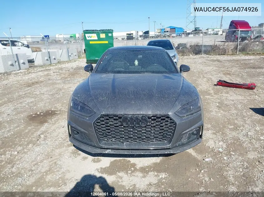 2018 Audi S5 3.0T Technik VIN: WAUC4CF56JA074926 Lot: 12604061