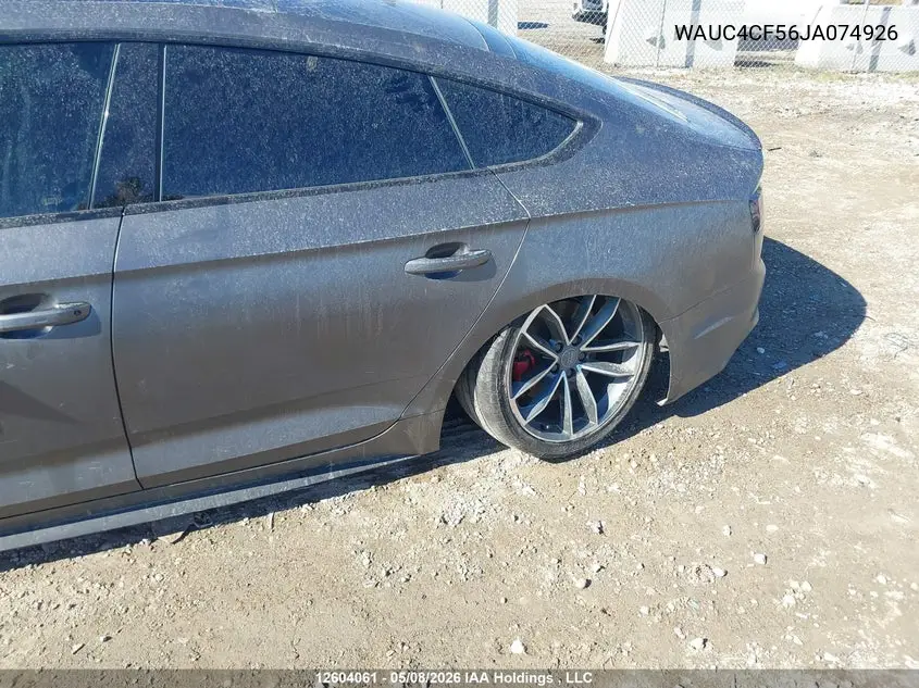 2018 Audi S5 3.0T Technik VIN: WAUC4CF56JA074926 Lot: 12604061