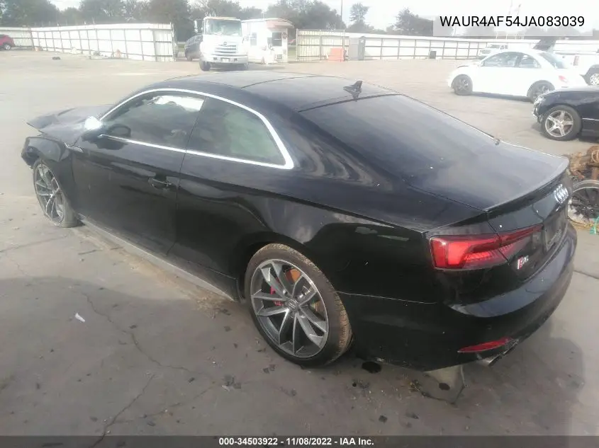 2018 Audi S5 3.0T Premium Plus VIN: WAUR4AF54JA083039 Lot: 34503922