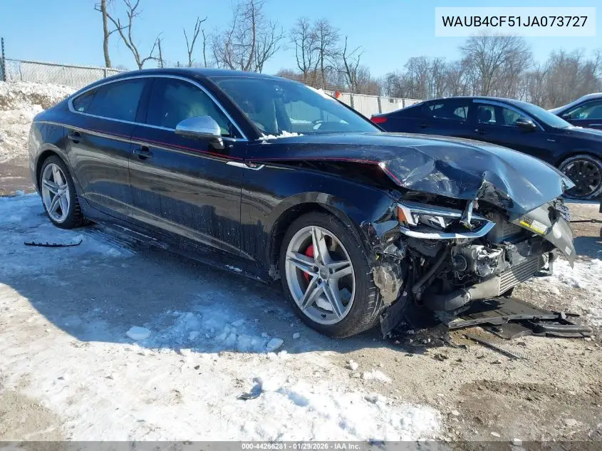 2018 Audi S5 3.0T Premium Plus VIN: WAUB4CF51JA073727 Lot: 44266281