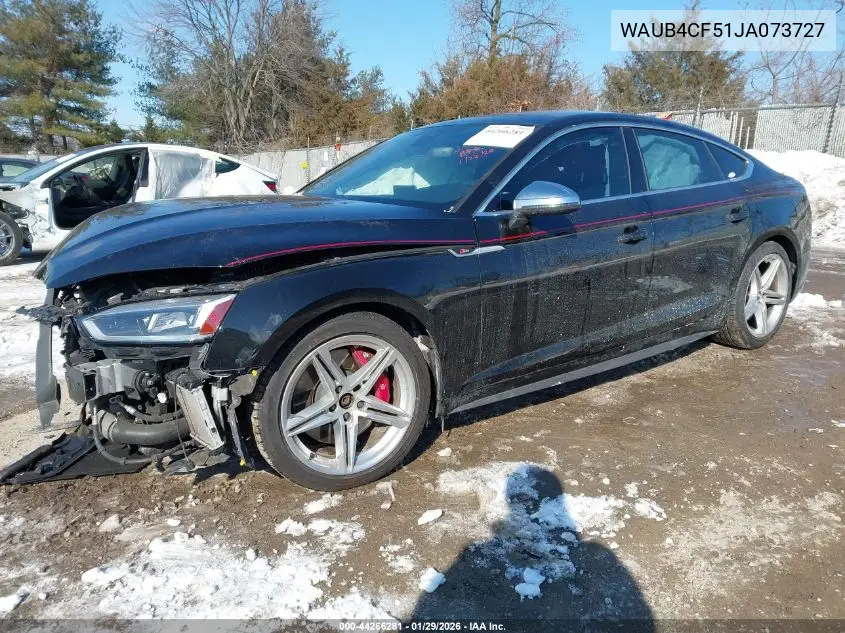 2018 Audi S5 3.0T Premium Plus VIN: WAUB4CF51JA073727 Lot: 44266281