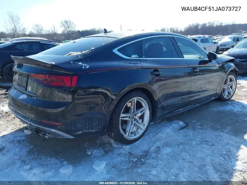2018 Audi S5 3.0T Premium Plus VIN: WAUB4CF51JA073727 Lot: 44266281