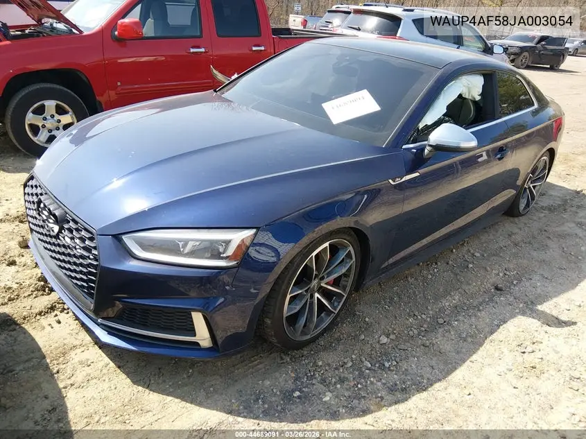 2018 Audi S5 3.0T Premium Plus VIN: WAUP4AF58JA003054 Lot: 44689091