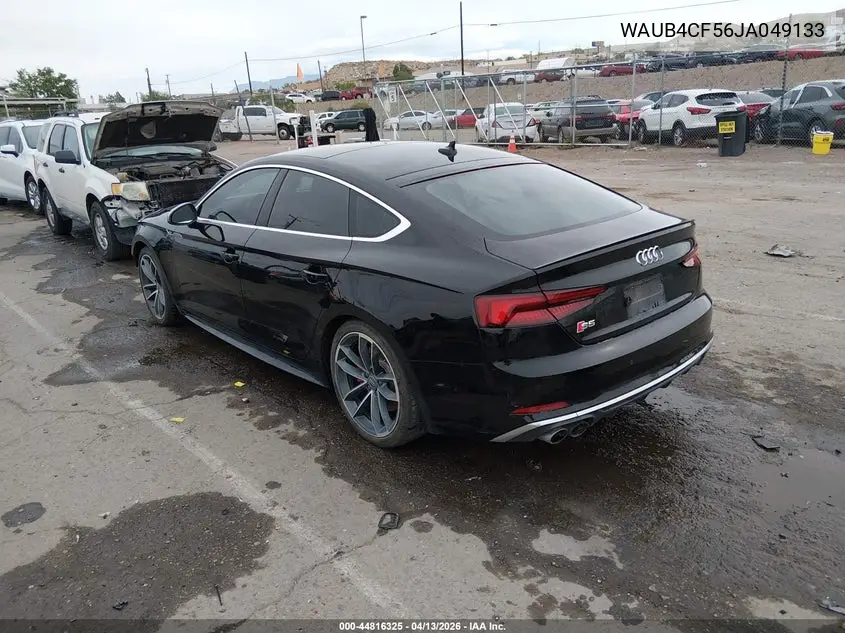 2018 Audi S5 3.0T Premium Plus VIN: WAUB4CF56JA049133 Lot: 44816325