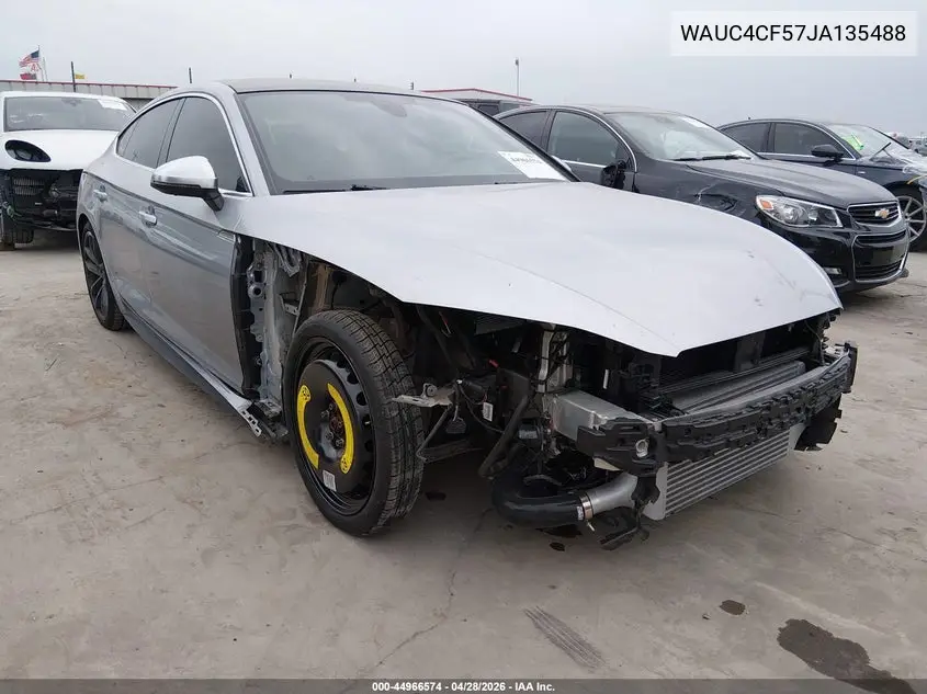 2018 Audi S5 3.0T Premium Plus VIN: WAUC4CF57JA135488 Lot: 44966574