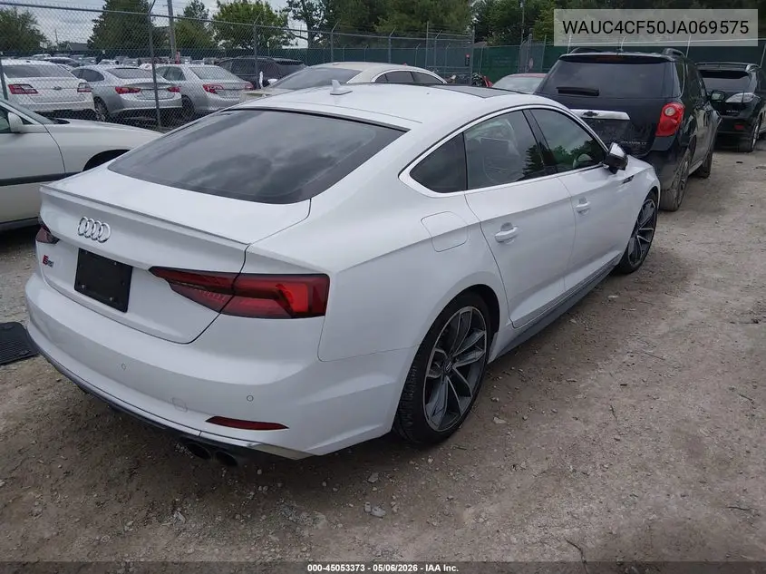 2018 Audi S5 3.0T Premium Plus VIN: WAUC4CF50JA069575 Lot: 45053373
