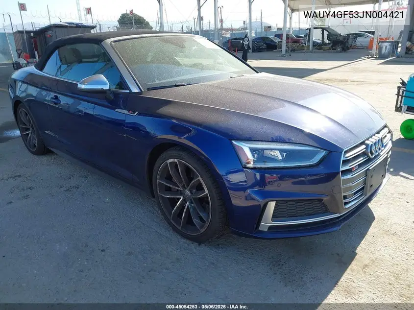 2018 Audi S5 3.0T Premium Plus VIN: WAUY4GF53JN004421 Lot: 45054253