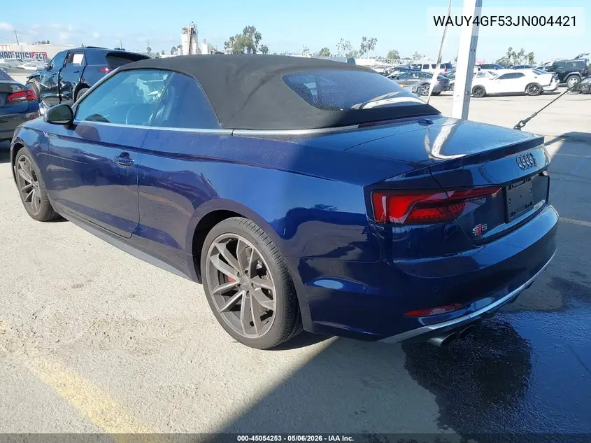2018 Audi S5 3.0T Premium Plus VIN: WAUY4GF53JN004421 Lot: 45054253