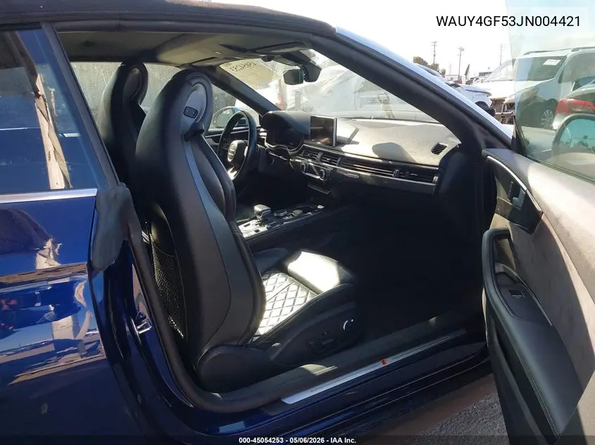 2018 Audi S5 3.0T Premium Plus VIN: WAUY4GF53JN004421 Lot: 45054253