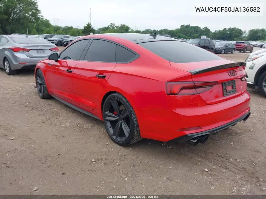 2018 Audi S5 3.0T Premium Plus VIN: WAUC4CF50JA136532 Lot: 45155399
