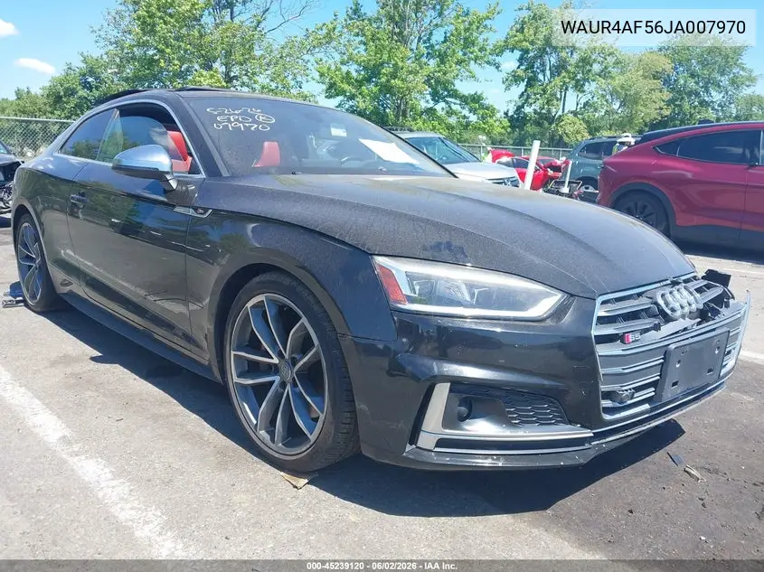 2018 Audi S5 3.0T Premium Plus VIN: WAUR4AF56JA007970 Lot: 45239120