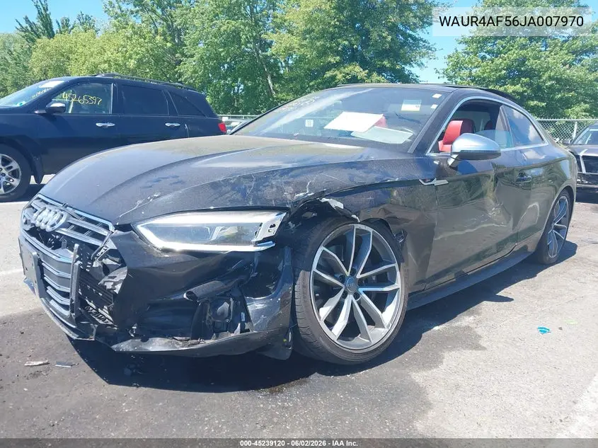 2018 Audi S5 3.0T Premium Plus VIN: WAUR4AF56JA007970 Lot: 45239120