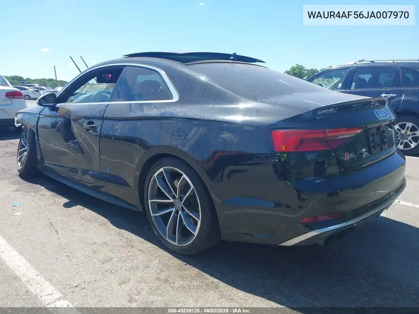 2018 Audi S5 3.0T Premium Plus VIN: WAUR4AF56JA007970 Lot: 45239120