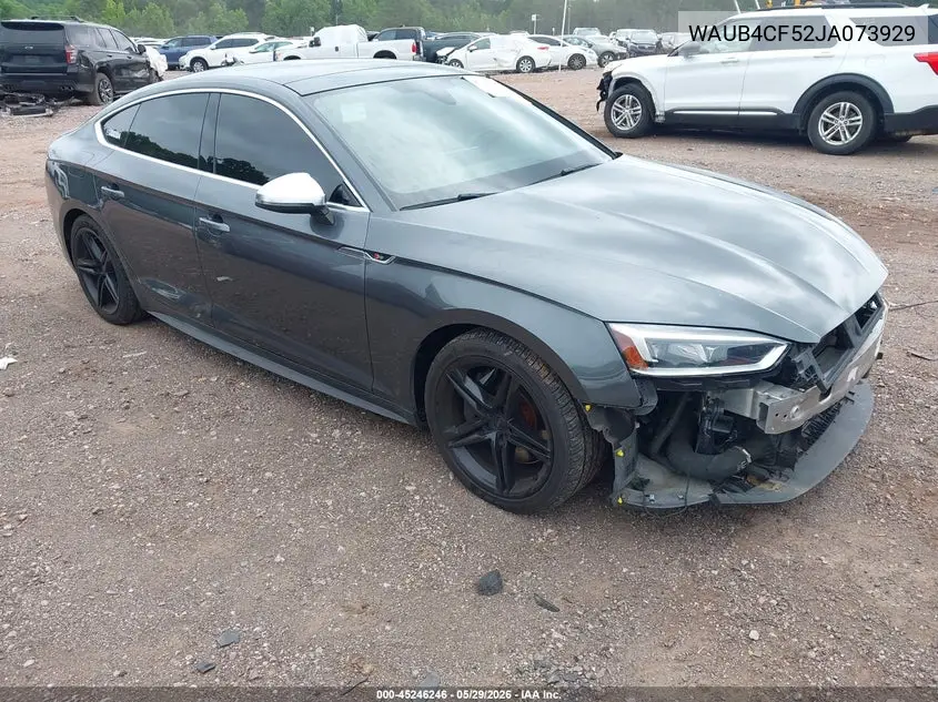 2018 Audi S5 3.0T Premium Plus VIN: WAUB4CF52JA073929 Lot: 45246246