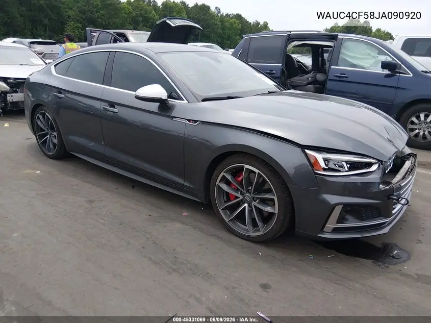 2018 Audi S5 3.0T Premium Plus VIN: WAUC4CF58JA090920 Lot: 45331069