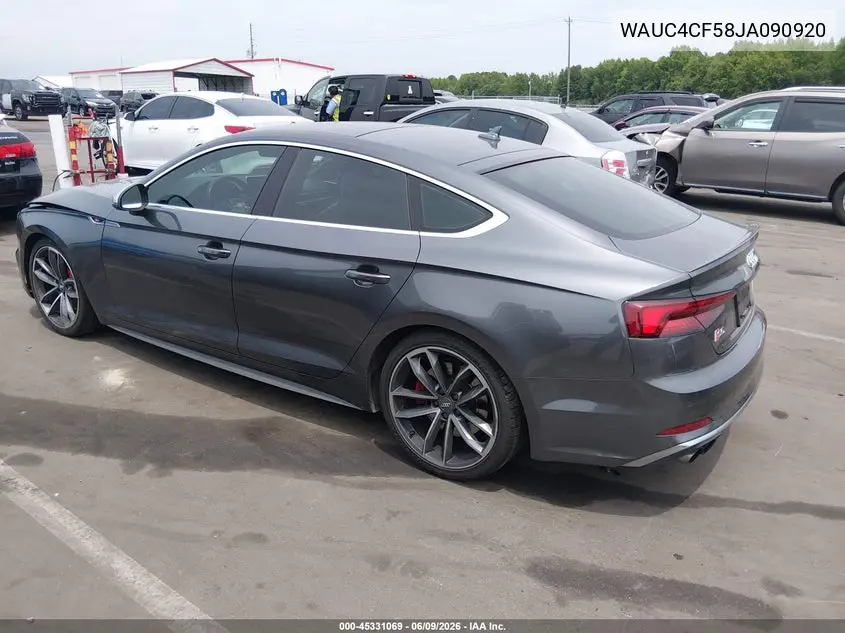 2018 Audi S5 3.0T Premium Plus VIN: WAUC4CF58JA090920 Lot: 45331069