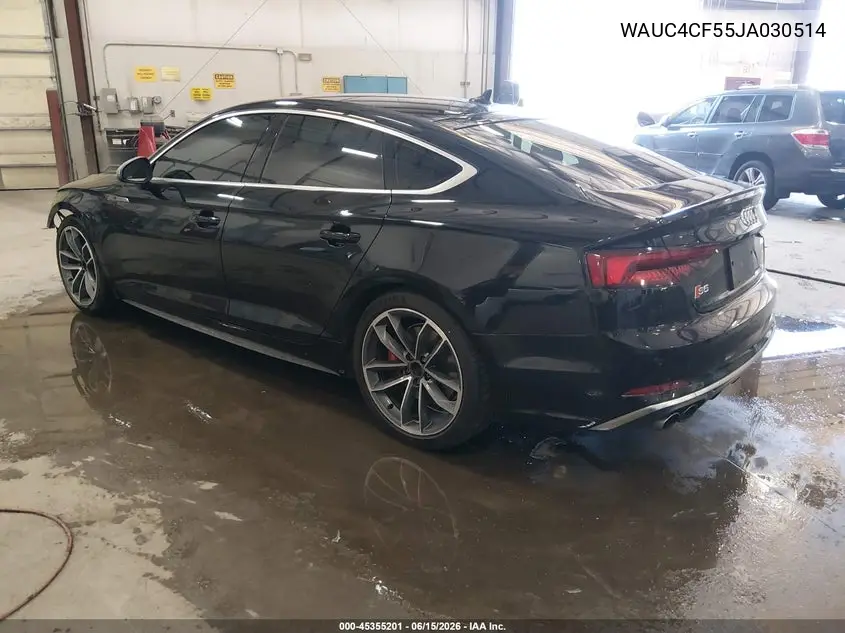2018 Audi S5 3.0T Premium Plus VIN: WAUC4CF55JA030514 Lot: 45355201