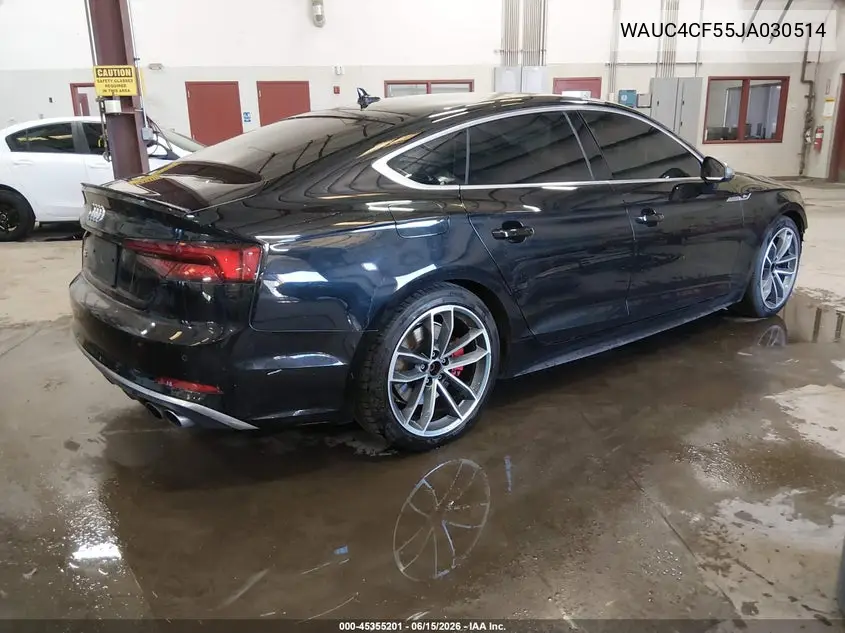 2018 Audi S5 3.0T Premium Plus VIN: WAUC4CF55JA030514 Lot: 45355201