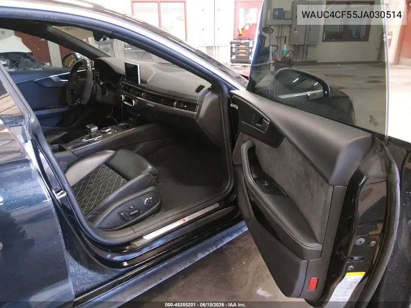 2018 Audi S5 3.0T Premium Plus VIN: WAUC4CF55JA030514 Lot: 45355201