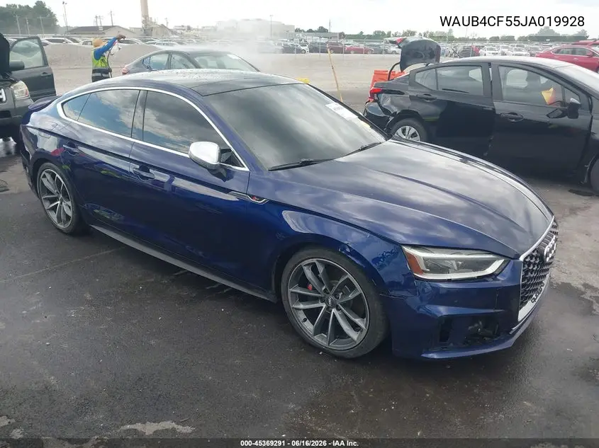 2018 Audi S5 3.0T Premium Plus VIN: WAUB4CF55JA019928 Lot: 45369291