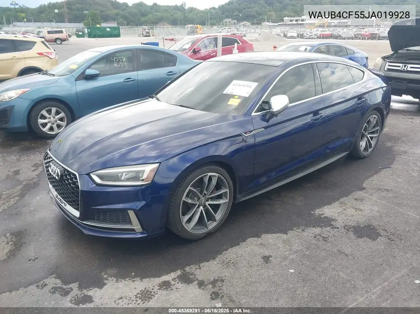 2018 Audi S5 3.0T Premium Plus VIN: WAUB4CF55JA019928 Lot: 45369291
