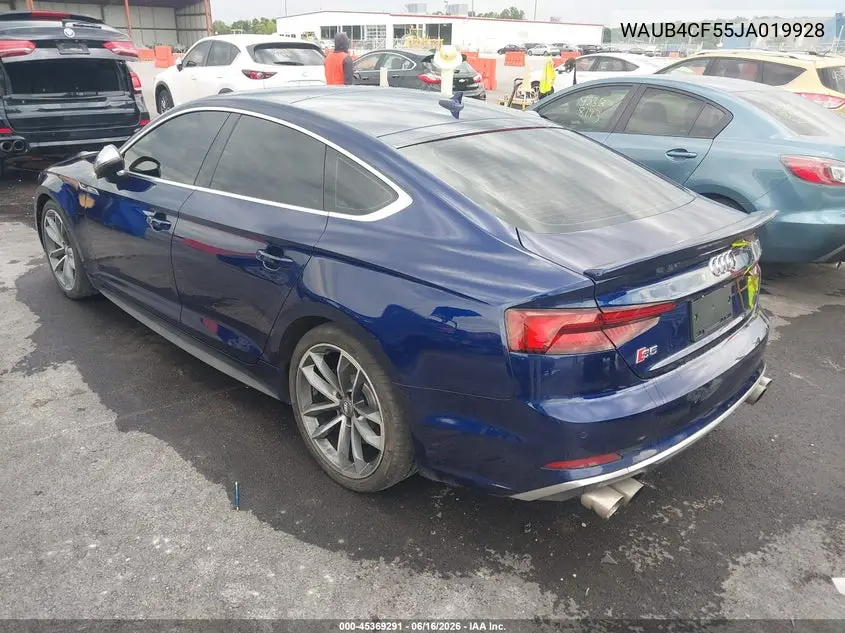 2018 Audi S5 3.0T Premium Plus VIN: WAUB4CF55JA019928 Lot: 45369291