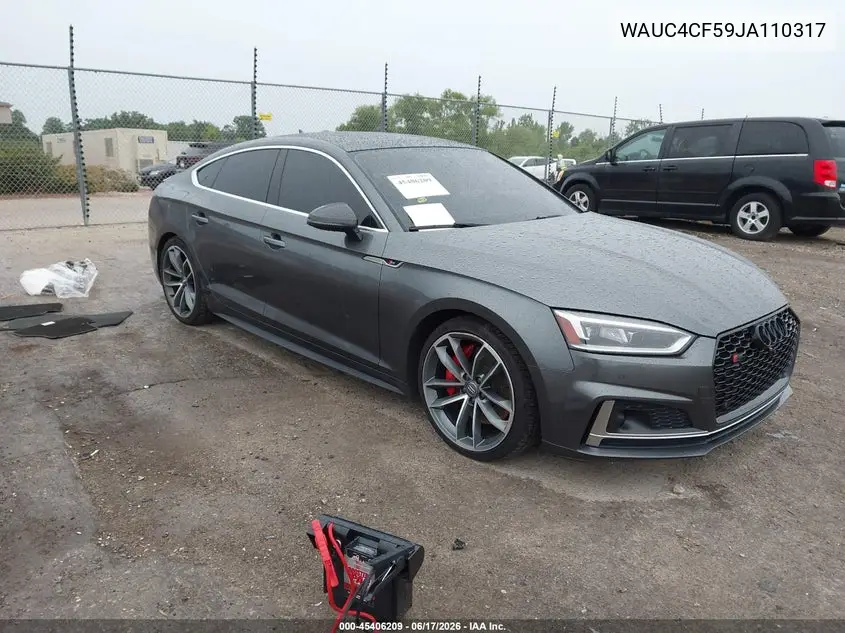 2018 Audi S5 3.0T Premium Plus VIN: WAUC4CF59JA110317 Lot: 45406209