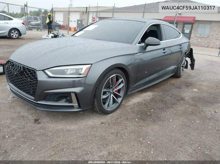 2018 Audi S5 3.0T Premium Plus VIN: WAUC4CF59JA110317 Lot: 45406209