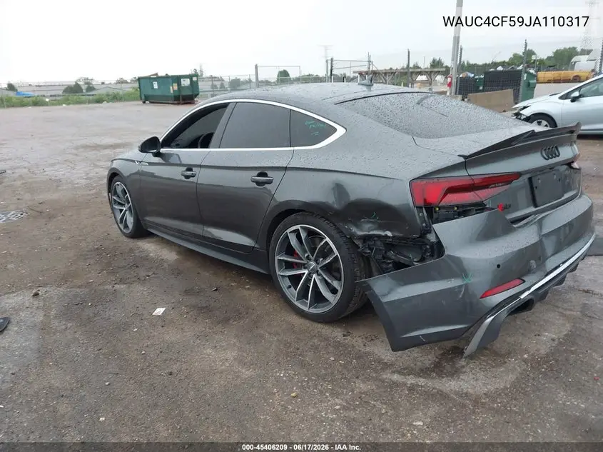 2018 Audi S5 3.0T Premium Plus VIN: WAUC4CF59JA110317 Lot: 45406209