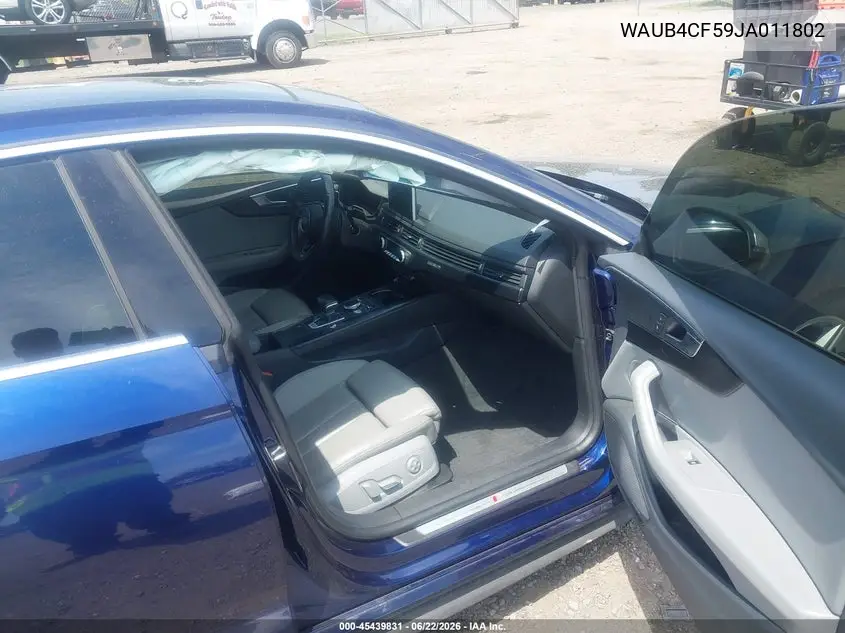 2018 Audi S5 3.0T Premium Plus VIN: WAUB4CF59JA011802 Lot: 45439831