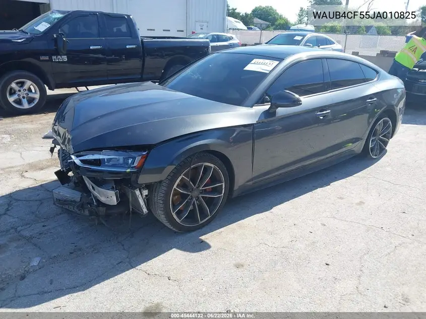 2018 Audi S5 3.0T Premium Plus VIN: WAUB4CF55JA010825 Lot: 45444132