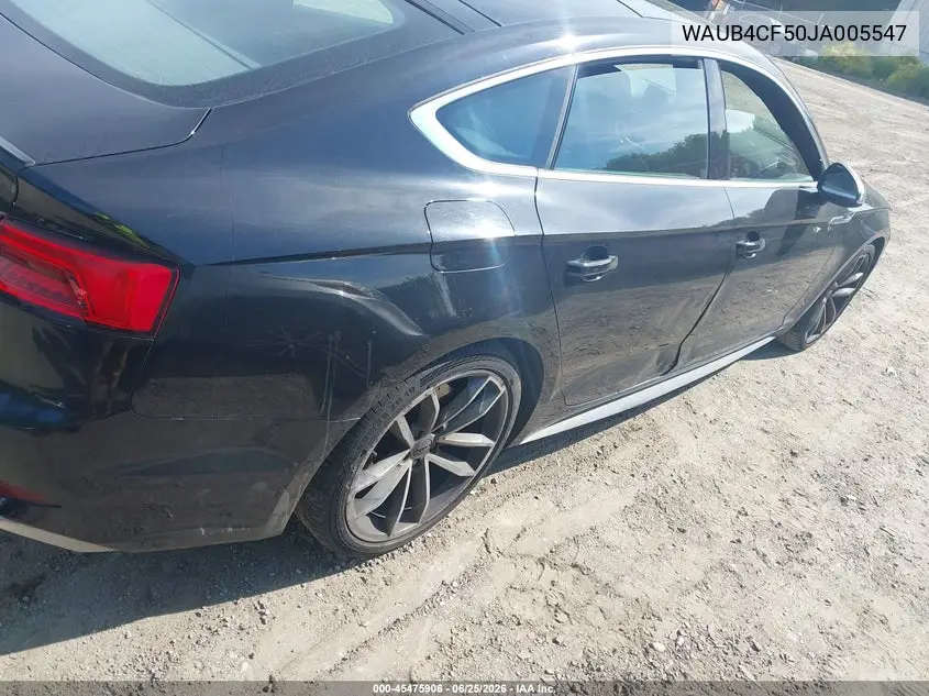 2018 Audi S5 3.0T Premium Plus VIN: WAUB4CF50JA005547 Lot: 45475906