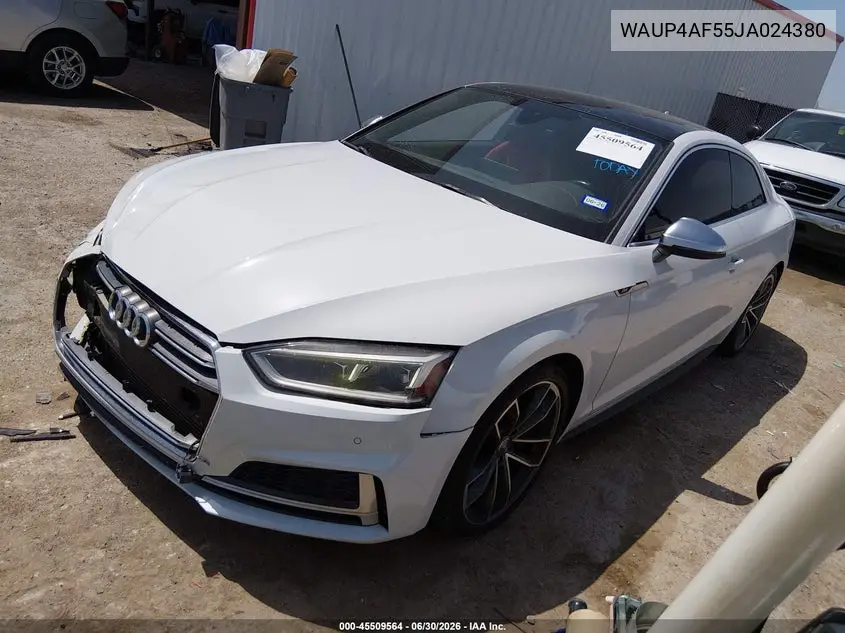 2018 Audi S5 3.0T Premium Plus VIN: WAUP4AF55JA024380 Lot: 45509564