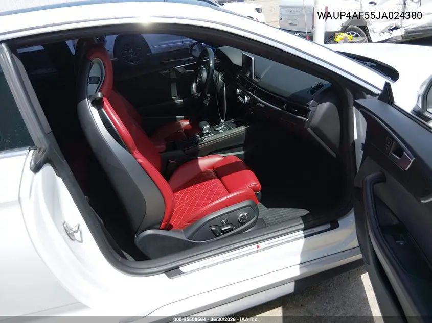 2018 Audi S5 3.0T Premium Plus VIN: WAUP4AF55JA024380 Lot: 45509564