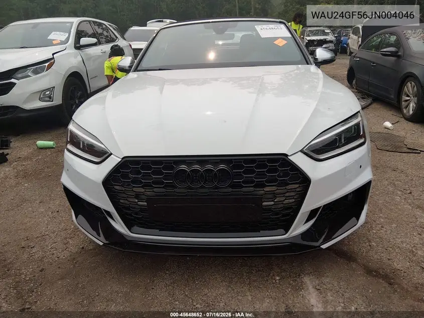 2018 Audi S5 3.0T Premium Plus VIN: WAU24GF56JN004046 Lot: 45648652