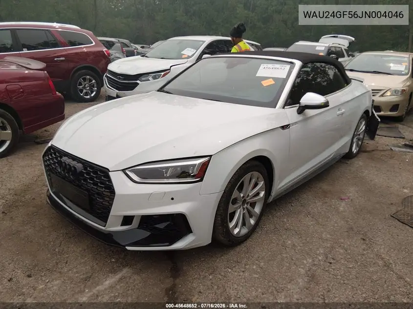 2018 Audi S5 3.0T Premium Plus VIN: WAU24GF56JN004046 Lot: 45648652