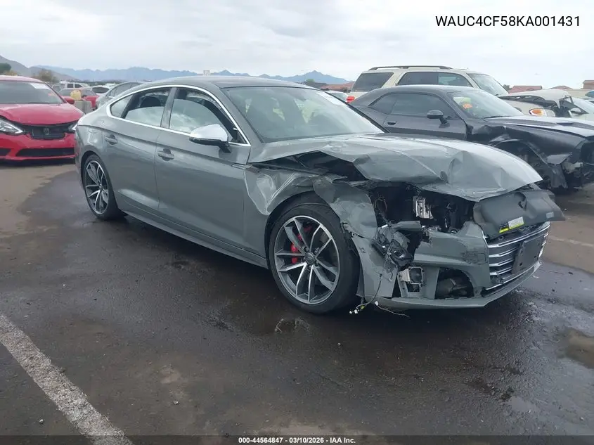 2019 Audi S5 3.0T Premium VIN: WAUC4CF58KA001431 Lot: 44564847