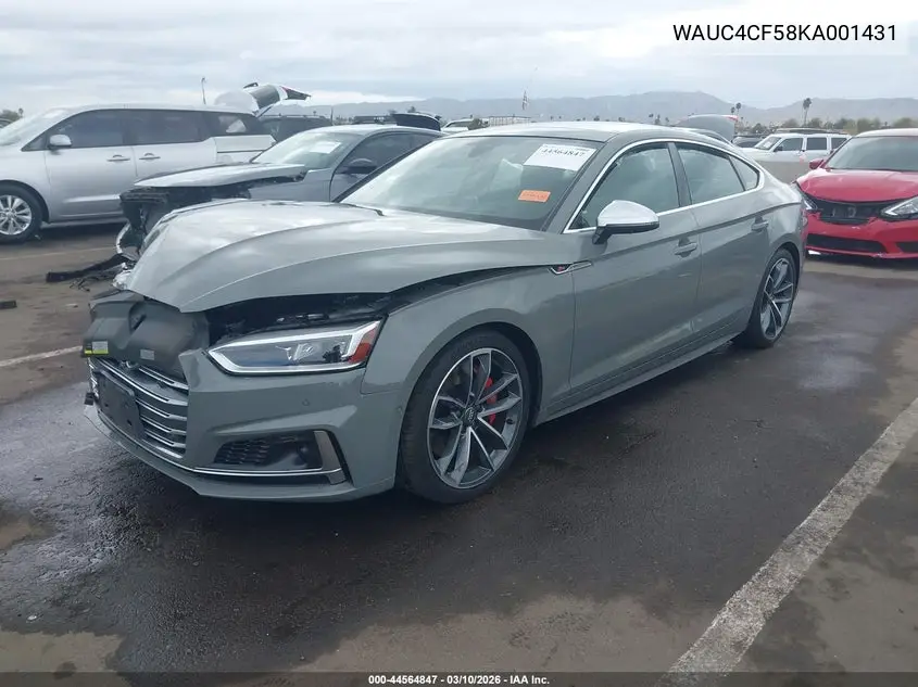 2019 Audi S5 3.0T Premium VIN: WAUC4CF58KA001431 Lot: 44564847