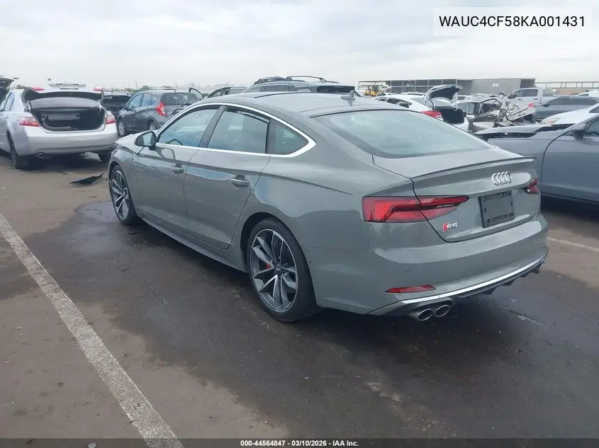 2019 Audi S5 3.0T Premium VIN: WAUC4CF58KA001431 Lot: 44564847
