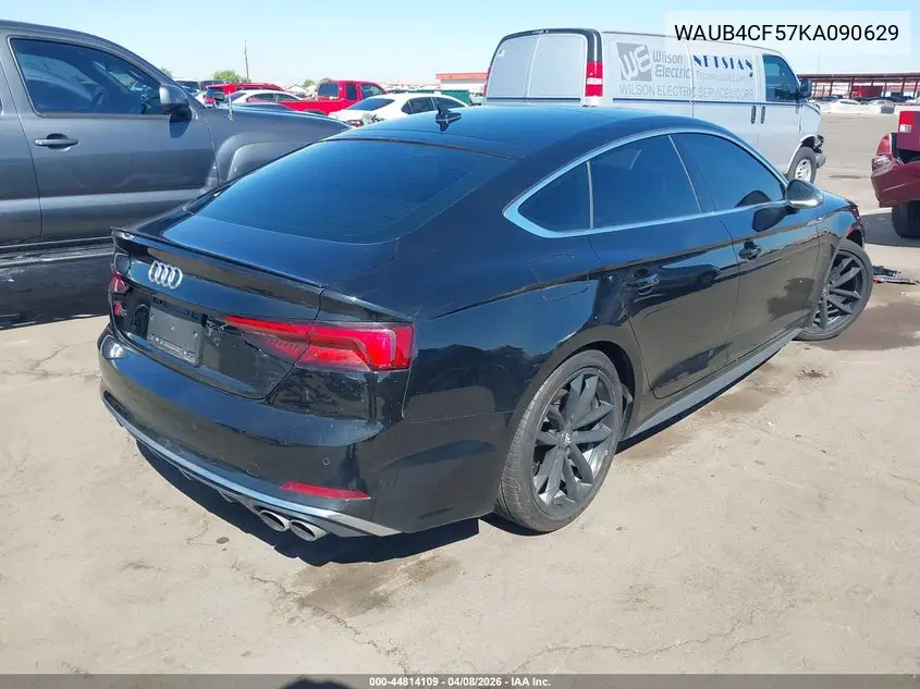 2019 Audi S5 3.0T Premium VIN: WAUB4CF57KA090629 Lot: 44814109