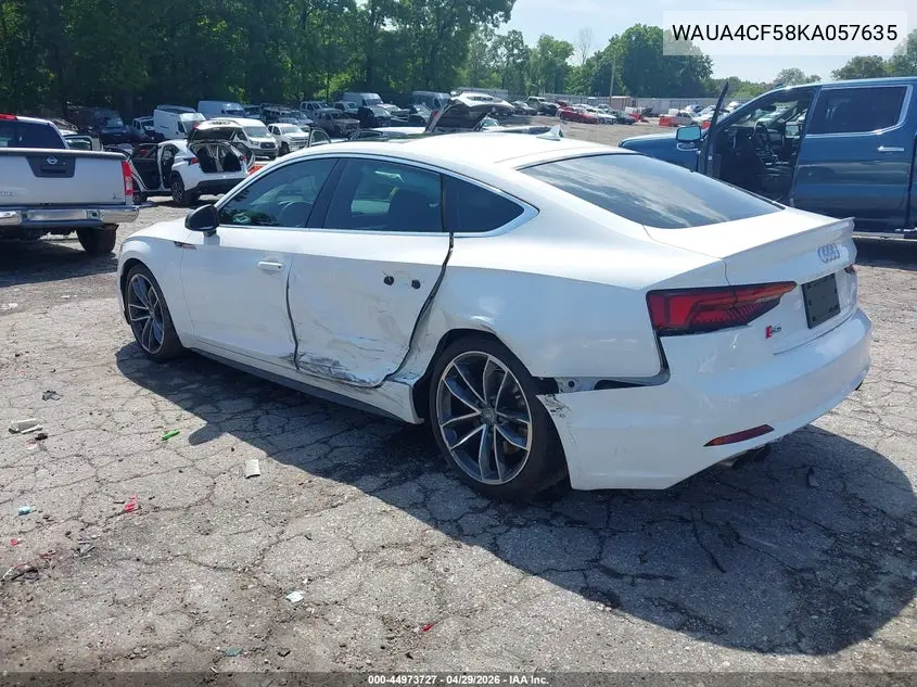2019 Audi S5 3.0T Premium VIN: WAUA4CF58KA057635 Lot: 44973727