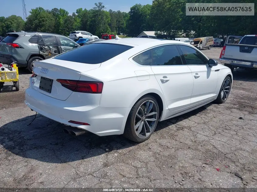 2019 Audi S5 3.0T Premium VIN: WAUA4CF58KA057635 Lot: 44973727