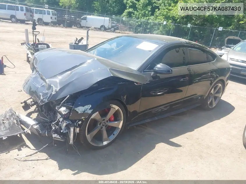 2019 Audi S5 3.0T Premium VIN: WAUC4CF57KA087430 Lot: 45146438