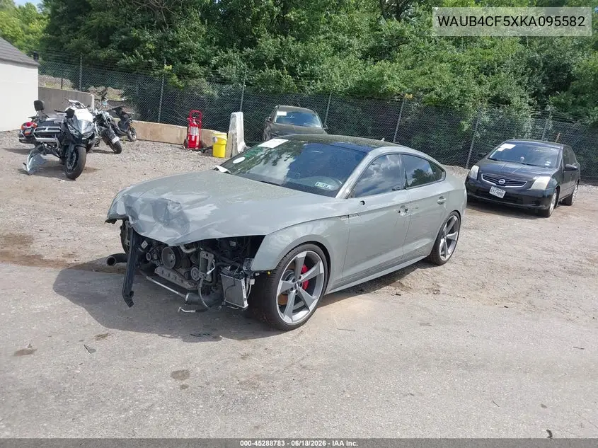 2019 Audi S5 3.0T Premium VIN: WAUB4CF5XKA095582 Lot: 45288783