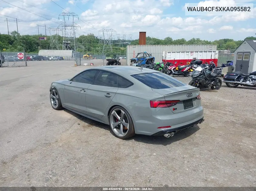 2019 Audi S5 3.0T Premium VIN: WAUB4CF5XKA095582 Lot: 45288783
