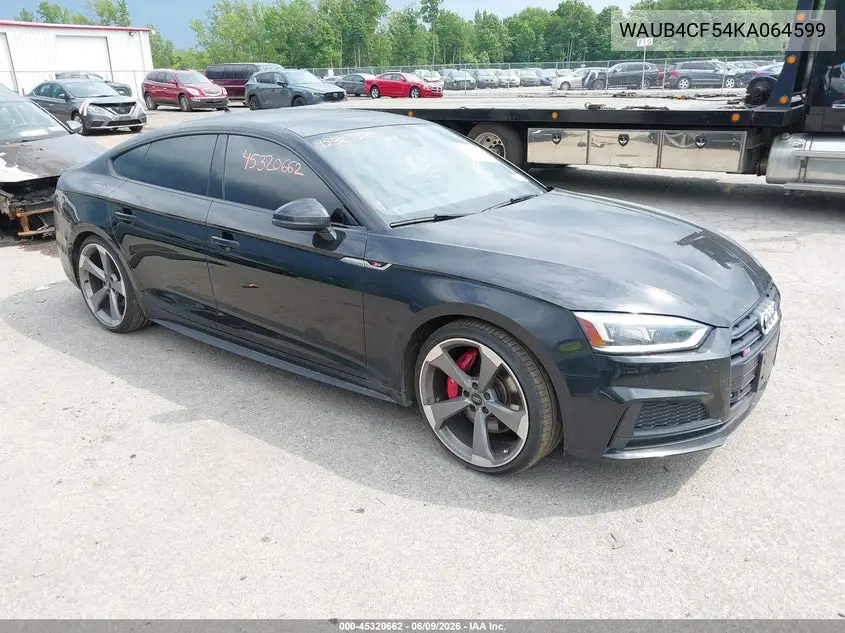 2019 Audi S5 3.0T Premium VIN: WAUB4CF54KA064599 Lot: 45320662