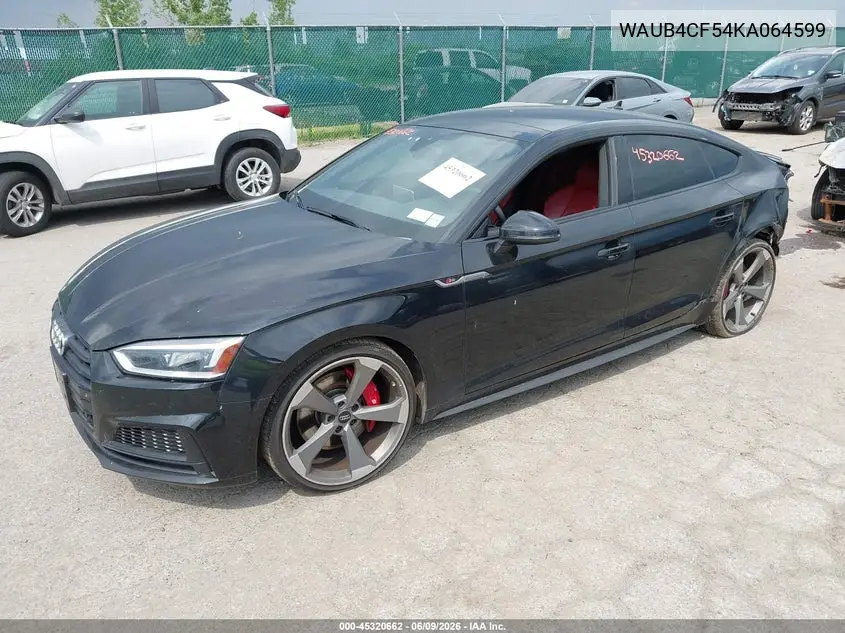 2019 Audi S5 3.0T Premium VIN: WAUB4CF54KA064599 Lot: 45320662