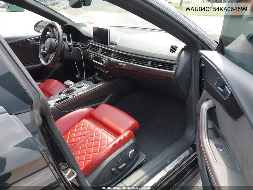2019 Audi S5 3.0T Premium VIN: WAUB4CF54KA064599 Lot: 45320662