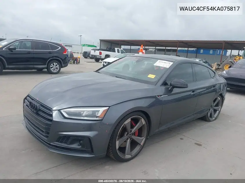 2019 Audi S5 3.0T Premium VIN: WAUC4CF54KA075817 Lot: 45330376