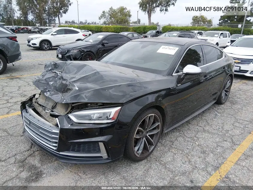 2019 Audi S5 3.0T Premium VIN: WAUB4CF58KA091014 Lot: 45474153
